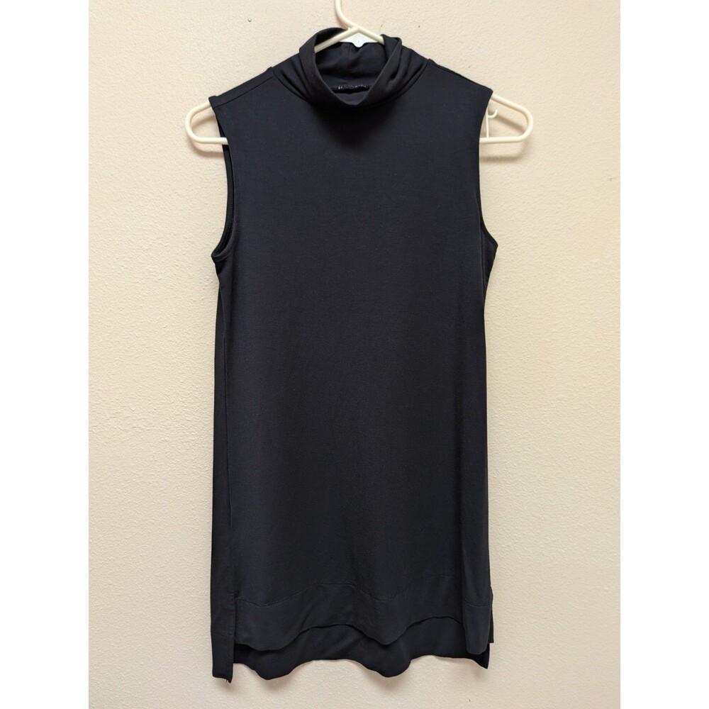 H by Halston Essentials Sleeveless Turtleneck Tunic Top Womens Black XXS A286205